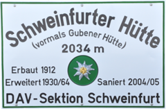 Schweinfurter Hütte, 2028 m - Niederthai Logo Schweinfurter Hütte, 2028 m - Niederthai