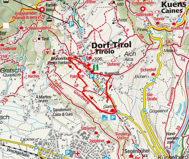 Weinweg in Dorf Tirol Weinweg in Dorf Tirol