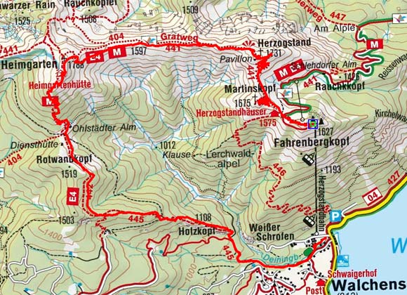 Herzogstand-Heimgarten (1731/1790 m) von der Herzogstandbahn Herzogstand-Heimgarten (1731/1790 m) von der Herzogstandbahn