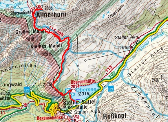 Almerhorn (2985m) vom Staller Sattel Almerhorn (2985m) vom Staller Sattel