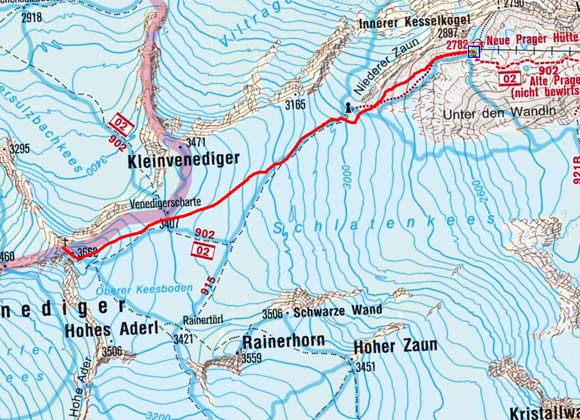 Großvenediger (3666 m) von der Neuen Prager Hütte Großvenediger (3666 m) von der Neuen Prager Hütte