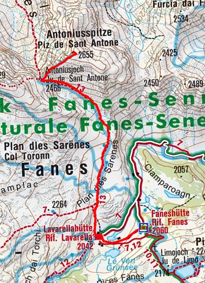 Antoniusspitze (2655m) von der Faneshütte Antoniusspitze (2655m) von der Faneshütte
