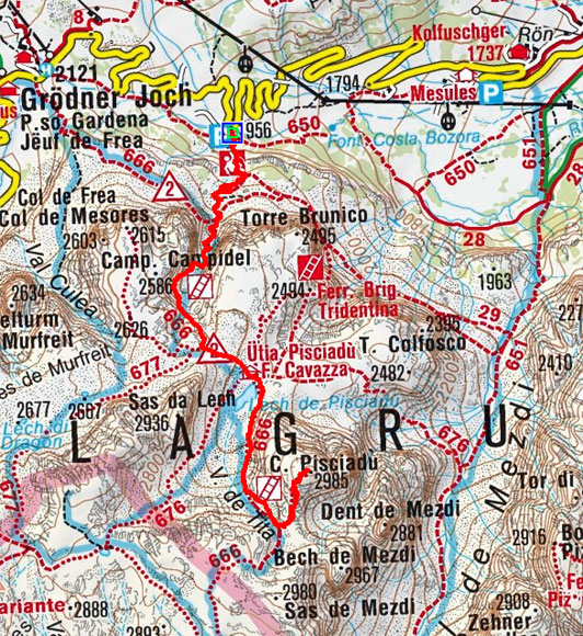 Pisciadu (2985 m) durch das Val Setus Pisciadu (2985 m) durch das Val Setus