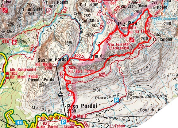Piz Boe (3152 m) vom Passo Pordoi Piz Boe (3152 m) vom Passo Pordoi
