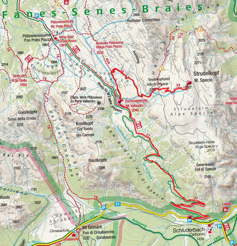 Strudelkopf (2307 m) von Schluderbach - Bergtour Strudelkopf (2307 m) von Schluderbach - Bergtour