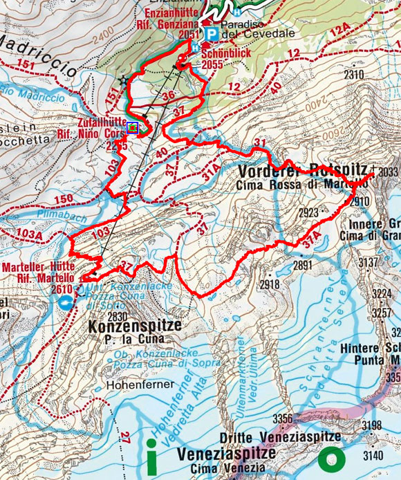 Vordere Rotspitze (3033 m) aus dem Martelltal Vordere Rotspitze (3033 m) aus dem Martelltal