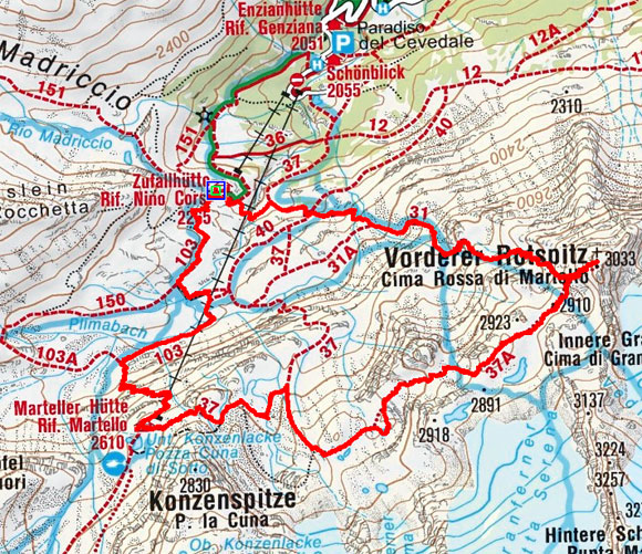 Vordere Rotspitze (3033 m) von der Zufallhütte Vordere Rotspitze (3033 m) von der Zufallhütte