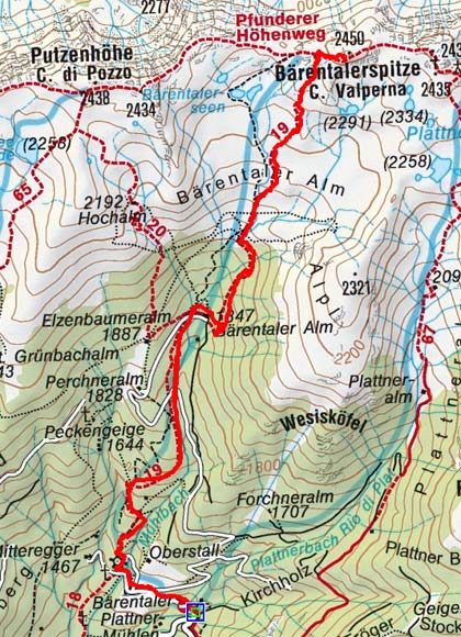 Bärentalerspitze (2450 m) vom Bärentalerhof Bärentalerspitze (2450 m) vom Bärentalerhof