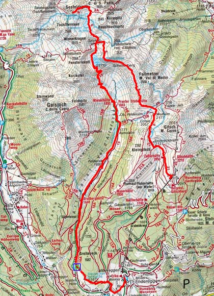 Seefeldspitz (2715 m) von der Bergbahn Gitschberg Seefeldspitz (2715 m) von der Bergbahn Gitschberg