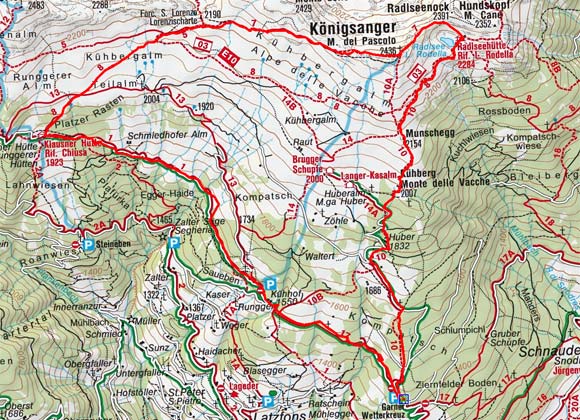 Königsanger (2436 m) vom Garner Wetterkreuz Königsanger (2436 m) vom Garner Wetterkreuz
