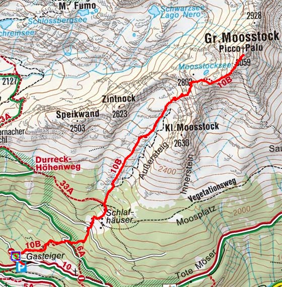 Großer Moosstock (3059 m) von Ahornach Großer Moosstock (3059 m) von Ahornach