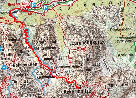 Ackerlspitze (2329 m) von der Griesneralm Ackerlspitze (2329 m) von der Griesneralm