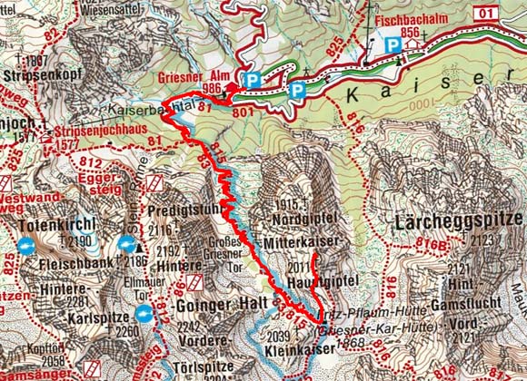 Mitterkaiser (2007 m) von der Griesneralm Mitterkaiser (2007 m) von der Griesneralm