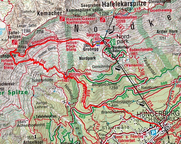 Frau Hitt (2270 m) von der Seegrube Frau Hitt (2270 m) von der Seegrube
