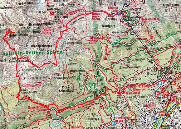 Hohe Warte (2597 m) von der Seegrube Hohe Warte (2597 m) von der Seegrube