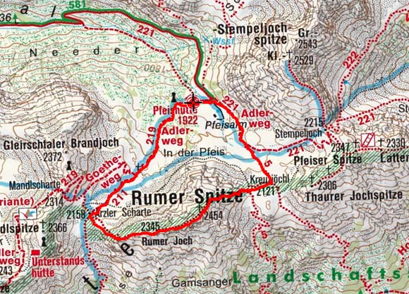 Rumerspitze (2454 m) von der Pfeishütte Rumerspitze (2454 m) von der Pfeishütte