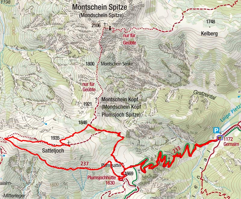 Satteljoch (1935 m) von der Gern Alm Satteljoch (1935 m) von der Gern Alm