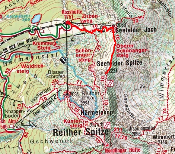 Seefelder Spitze (2221 m) von der Rosshütte Seefelder Spitze (2221 m) von der Rosshütte