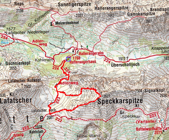 Speckkarspitze (2621 m) vom Hallerangerhaus Speckkarspitze (2621 m) vom Hallerangerhaus