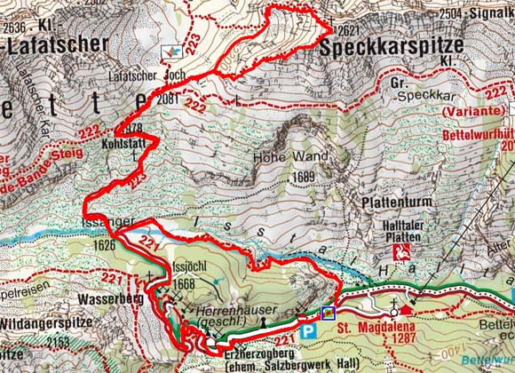 Speckkarspitze (2621 m) aus dem Halltal Speckkarspitze (2621 m) aus dem Halltal
