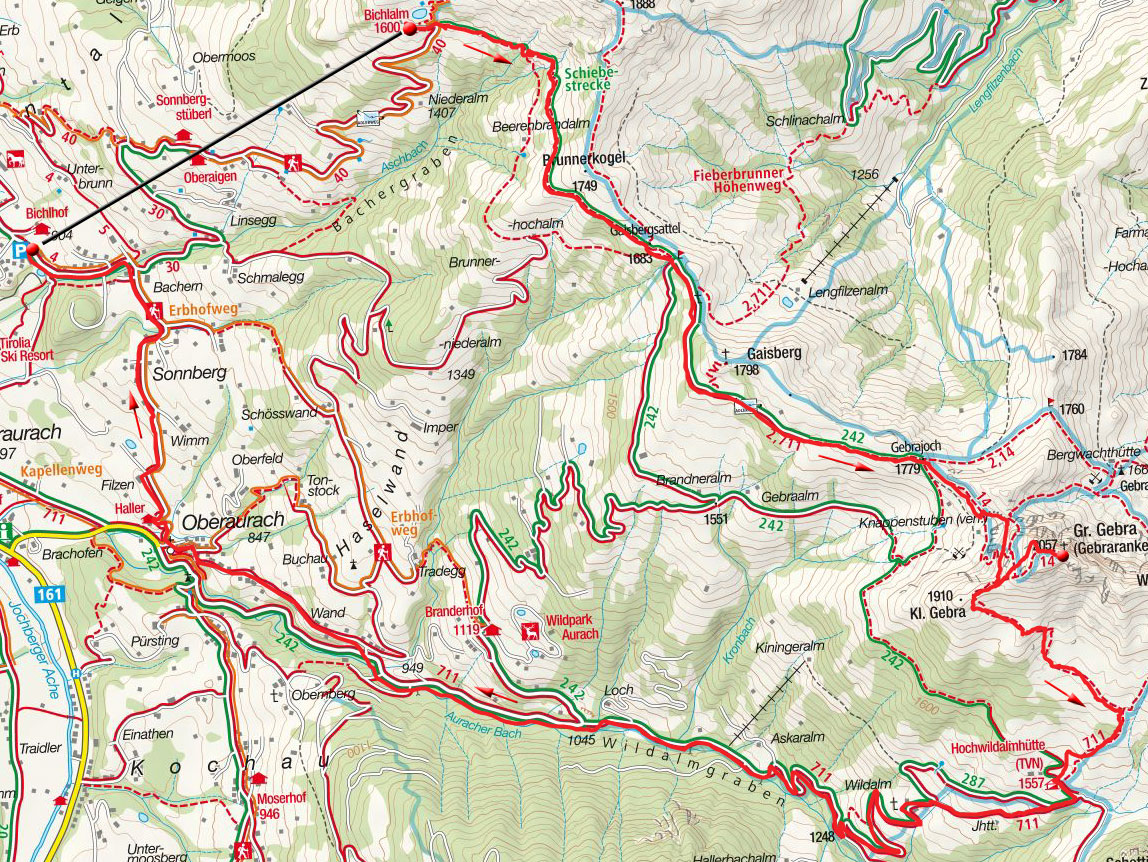 Großer Gebra (2057m) von der Bichlalm Großer Gebra (2057m) von der Bichlalm