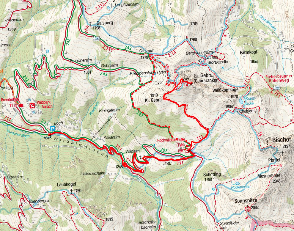 Großer Gebra (2057m) vom Parkplatz Wildalmgraben Großer Gebra (2057m) vom Parkplatz Wildalmgraben