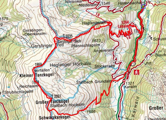 Gerstinger Joch-Tanzkogel (2035/2097 m) - Rundtour Gerstinger Joch-Tanzkogel (2035/2097 m) - Rundtour