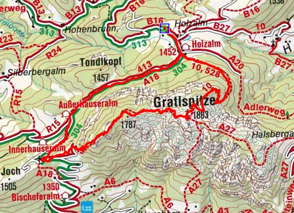 Gratlspitze (1893 m) von der Holzalm Gratlspitze (1893 m) von der Holzalm