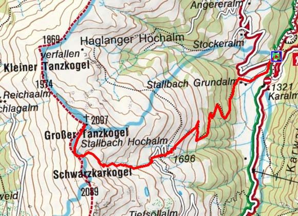 Großer Tanzkogel (2097 m) aus dem Unterer Grund Großer Tanzkogel (2097 m) aus dem Unterer Grund