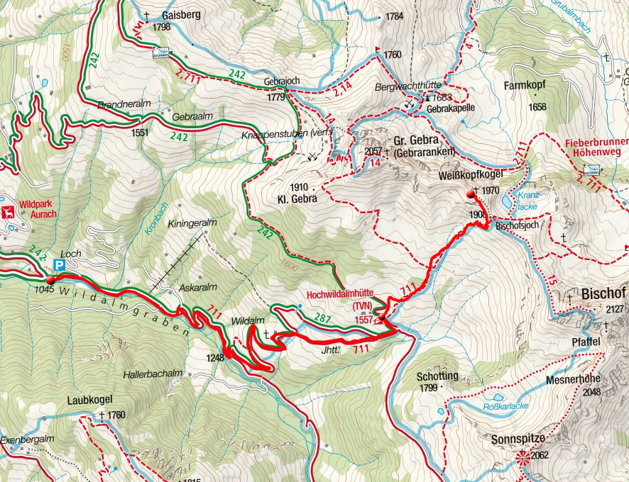 Weißkopfkogel (1970m) vom Parkplatz Wildalmgraben Weißkopfkogel (1970m) vom Parkplatz Wildalmgraben