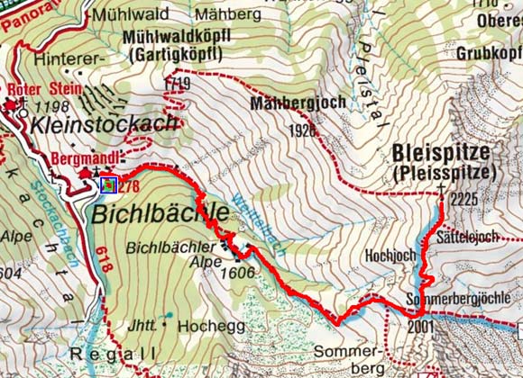 Bleispitze (2225 m) von Bichlbächle Bleispitze (2225 m) von Bichlbächle