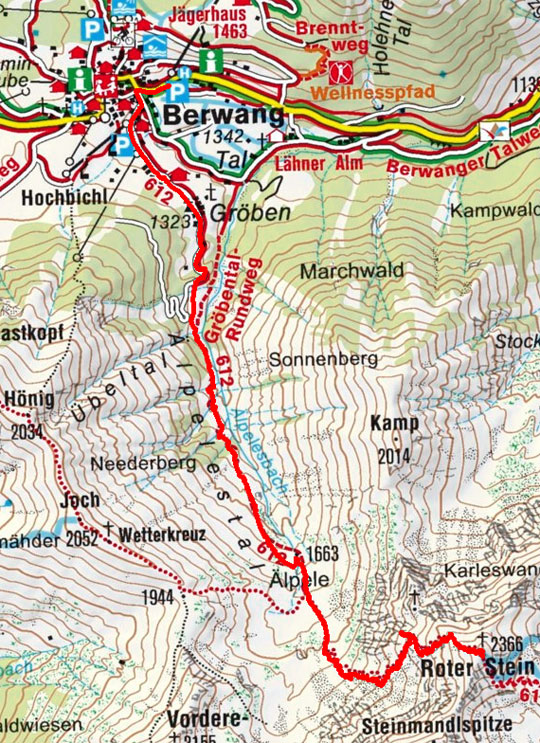 Roter stein (2366 m) von Berwang Roter stein (2366 m) von Berwang