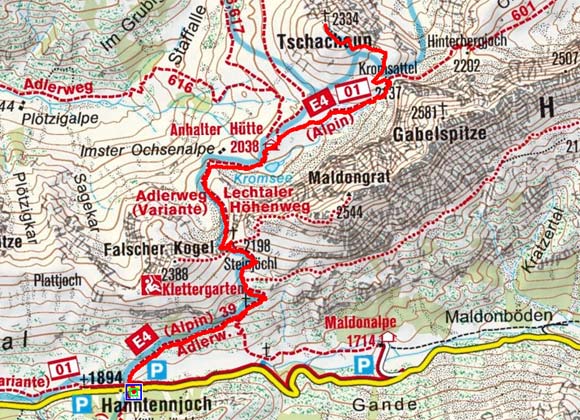 Tschachaun (2334 m) vom Hahntennjoch Tschachaun (2334 m) vom Hahntennjoch
