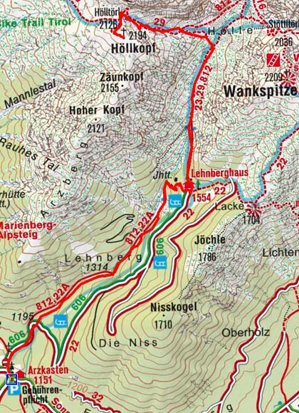 Höllkopf (2194 m) über Lehnberghaus Höllkopf (2194 m) über Lehnberghaus