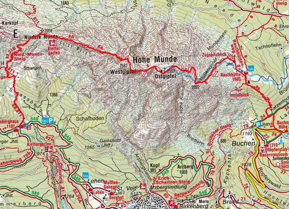 Hohe Munde-Klettersteig (2662 m) vom Straßberghaus Hohe Munde-Klettersteig (2662 m) vom Straßberghaus