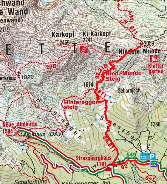 Niedere Munde (2059 m) vom Strassberghaus Niedere Munde (2059 m) vom Strassberghaus