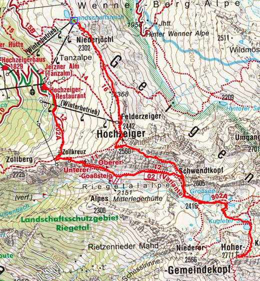 Gemeindekopf (2771 m) über den Hochzeiger Gemeindekopf (2771 m) über den Hochzeiger