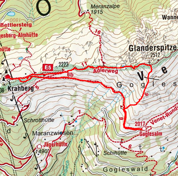 Glanderspitze (2512 m) von der Venetbahn Glanderspitze (2512 m) von der Venetbahn