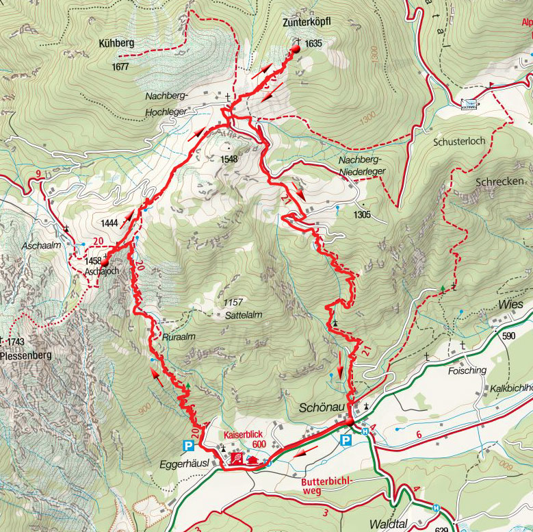 Rundtour Aschajoch - Zunterköpfl Rundtour Aschajoch - Zunterköpfl