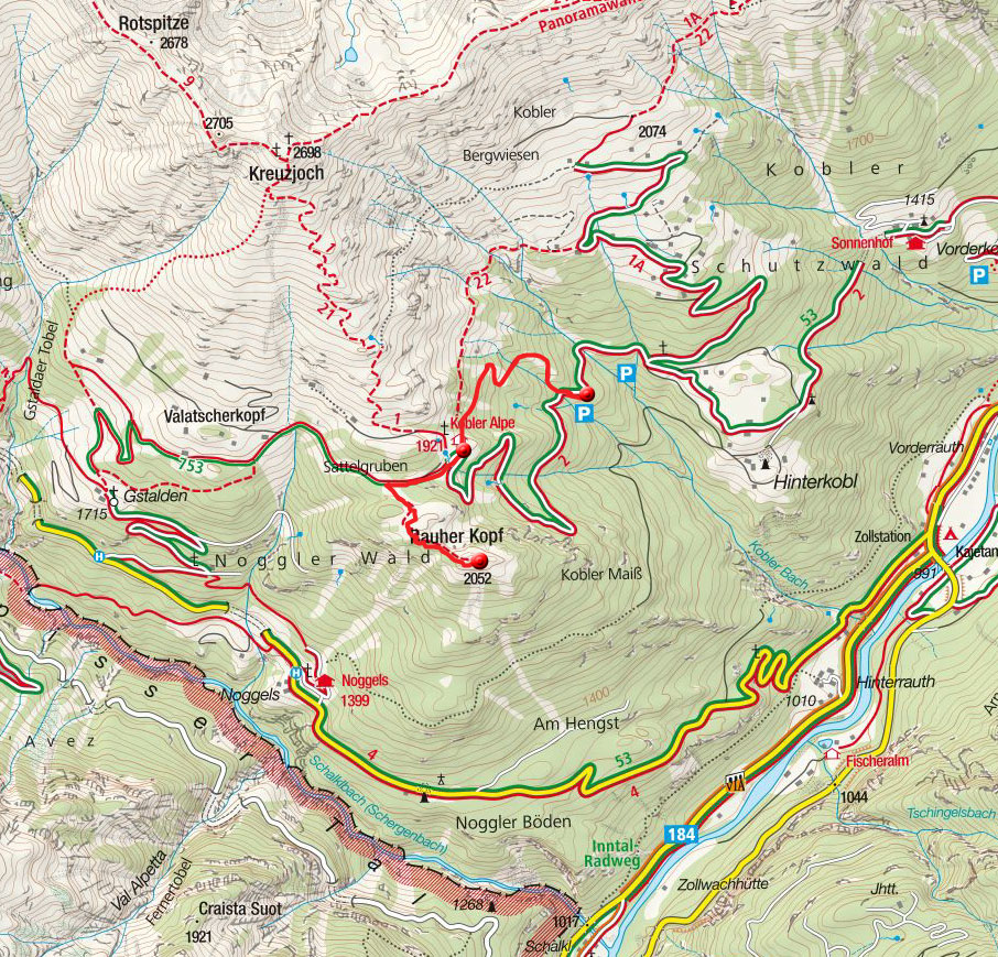 Rauher Kopf (2.050 m) – Bergwanderung vom Parkplatz Kobler Alm Rauher Kopf (2.050 m) – Bergwanderung vom Parkplatz Kobler Alm