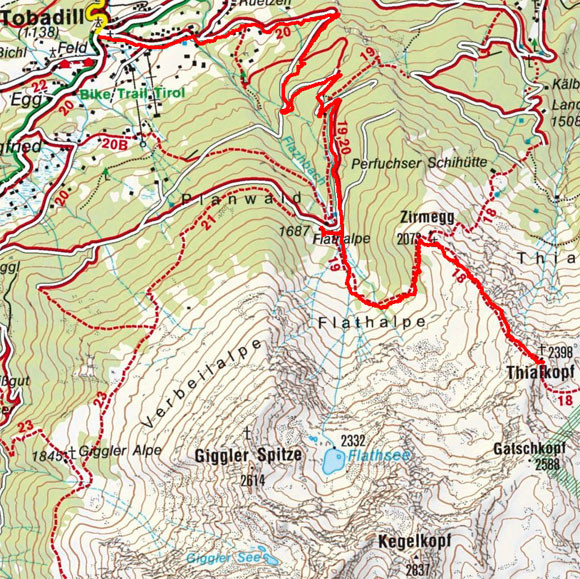 Thialkopf (2398 m) von Tobadill Thialkopf (2398 m) von Tobadill