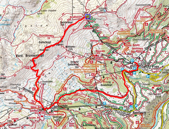 Vorderer Brunnenkopf (2682 m) vom Fisser Joch Vorderer Brunnenkopf (2682 m) vom Fisser Joch