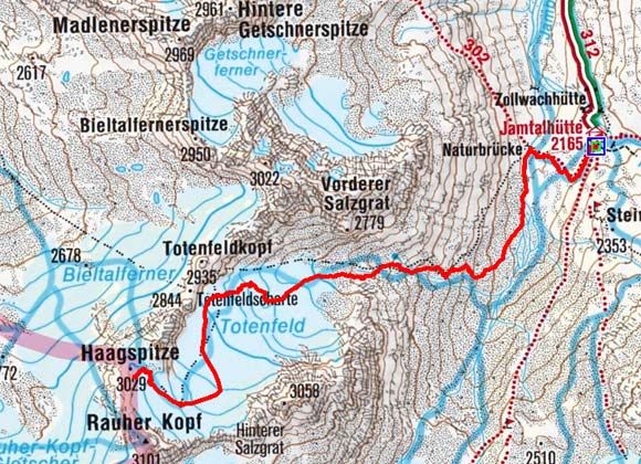 Haagspitze (3029 m) von der Jamtalhütte Haagspitze (3029 m) von der Jamtalhütte