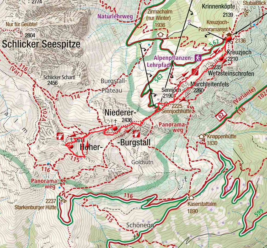 3-Gipfel-Tour in der Schlick: Kreuzjoch – Niedere Burgstall – Hoher Burgstall 3-Gipfel-Tour in der Schlick: Kreuzjoch – Niedere Burgstall – Hoher Burgstall