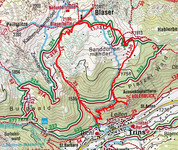 Blaser (2241 m) von Trins Blaser (2241 m) von Trins