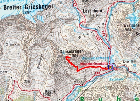 Gänsekragen (2914 m) von der Winnebachseehütte Gänsekragen (2914 m) von der Winnebachseehütte