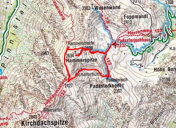 Hammerspitze (2623 m) vom Padasterjochhaus Hammerspitze (2623 m) vom Padasterjochhaus