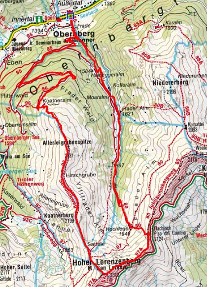 Hoher Lorenzenberg (2315 m) durch das Fradertal Hoher Lorenzenberg (2315 m) durch das Fradertal
