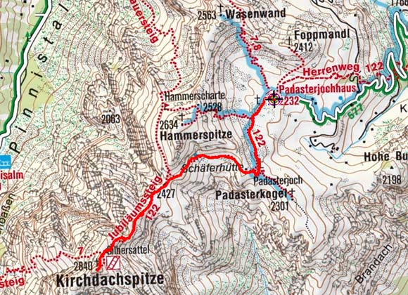 Kirchdachspitze (2840 m) vom Padasterjochhaus Kirchdachspitze (2840 m) vom Padasterjochhaus