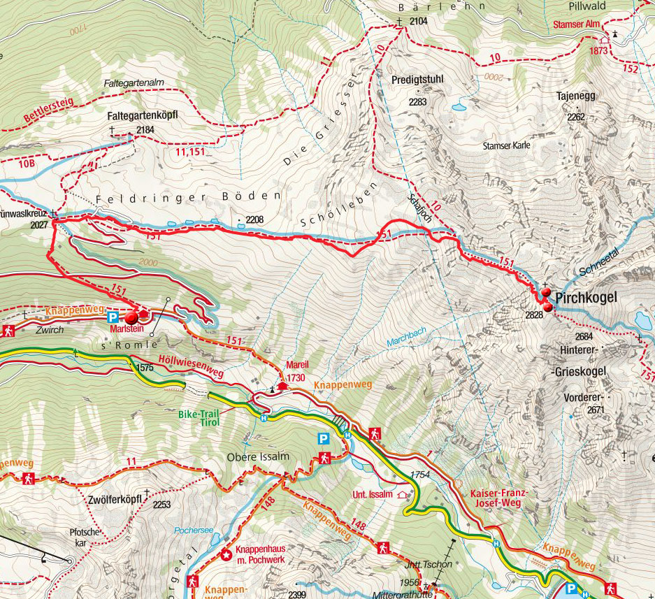 Pirchkogel, 2828 m: Bergtour von Marlstein Pirchkogel, 2828 m: Bergtour von Marlstein